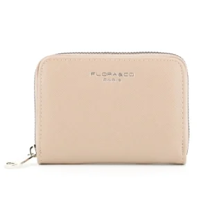 Portefeuille porte-carte femme saffiano beige