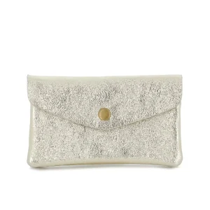 Porte-monnaie cartes femme cuir irisé 051 or