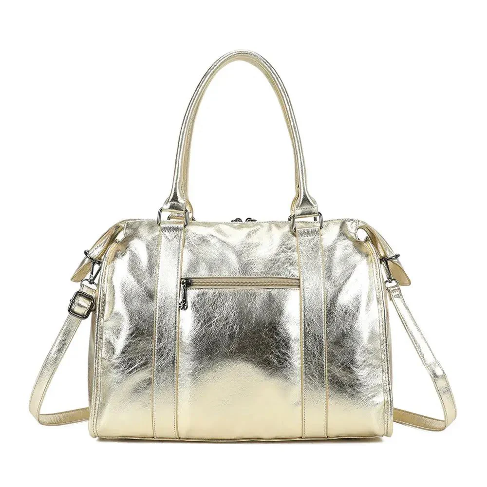 Grand sac à main bowling irisé doré – Image 4