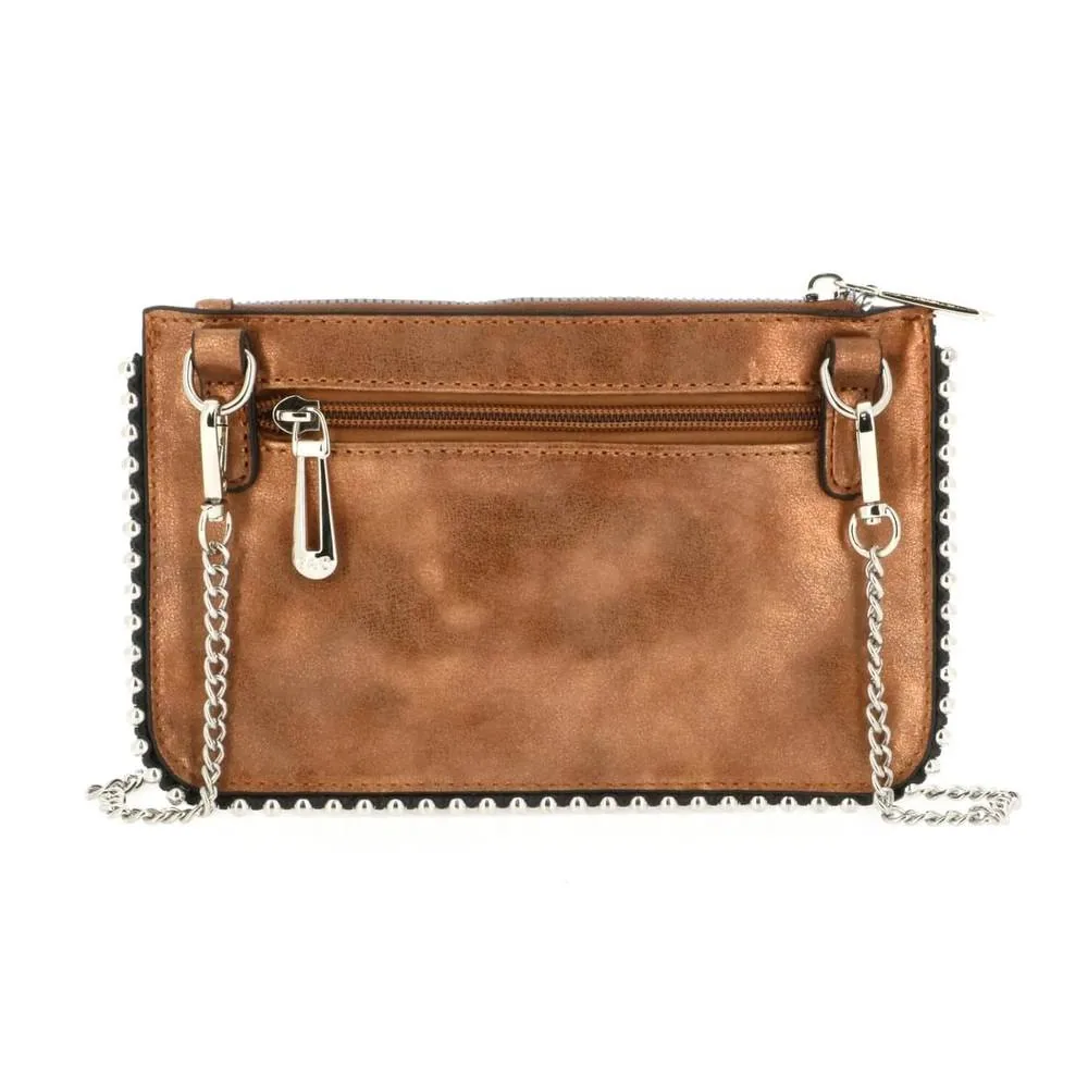 Pochette chaînette femme à bille brillant marron – Image 4