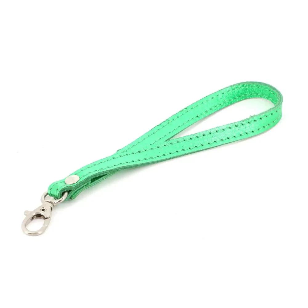 Pochette bandoulière cuir irisé lanière Vert – Image 7