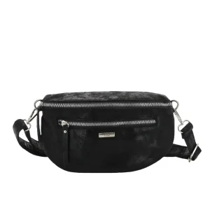 Sac banane bandoulière suédine noir