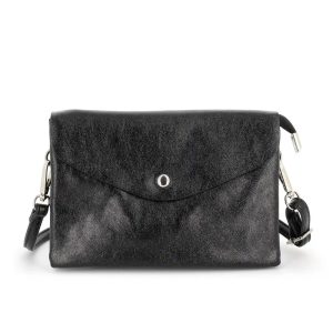 Sac bandoulière femme irisé rabat noir