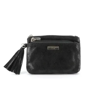 Porte-monnaie Femme Similicuir Suède Irisé noir