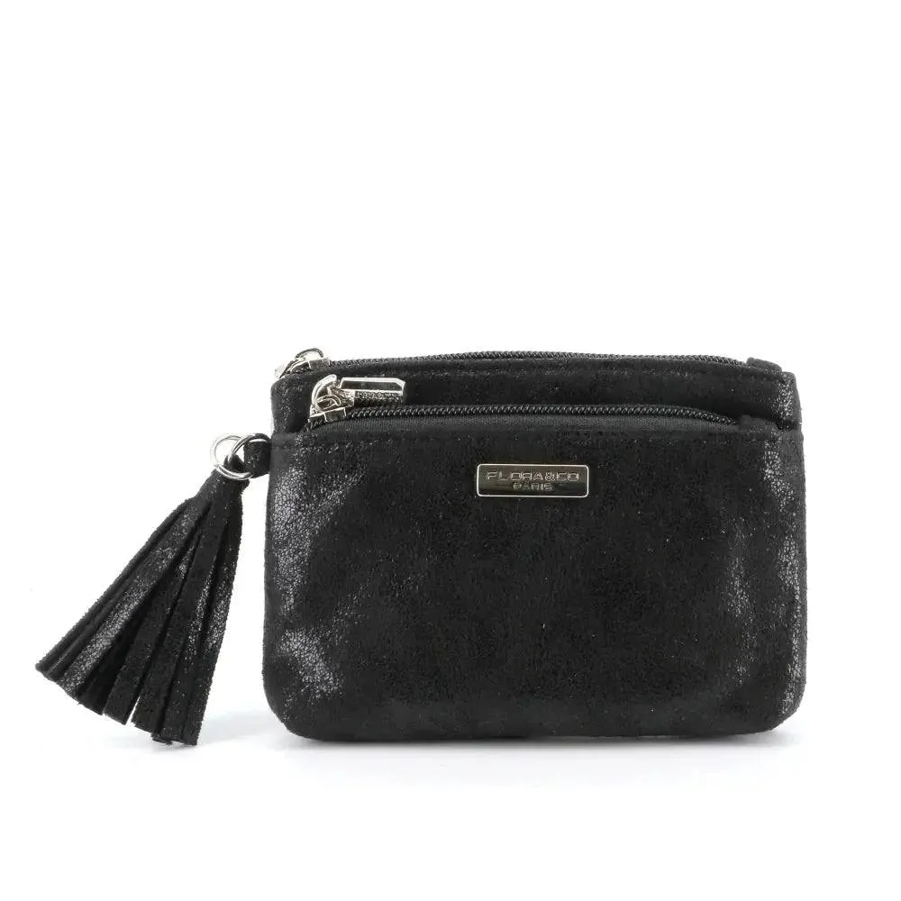 Porte-monnaie Femme Similicuir Suède Irisé noir