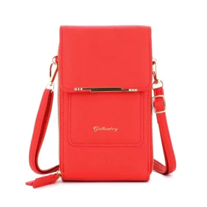 Pochette bandoulière femme smartphone rouge