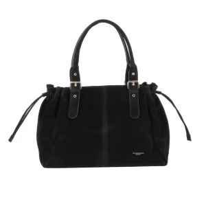Sac Cabas Bowling Lacet Suédé Noir