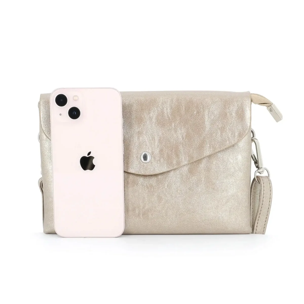 Sac bandoulière femme irisé rabat or – Image 6