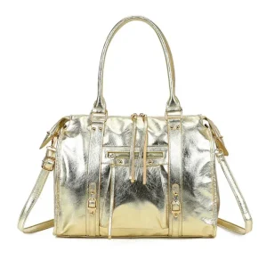 Grand sac à main bowling irisé or (détails dorés)