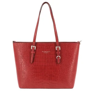 Sac cabas femme croco format a4 rouge