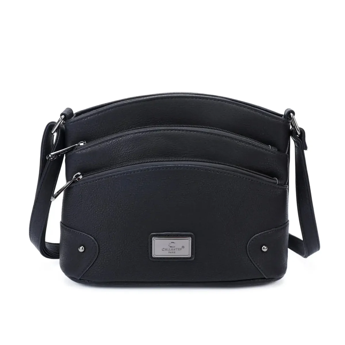 Sac bandoulière femme multicolore grainé Noir – Image 2