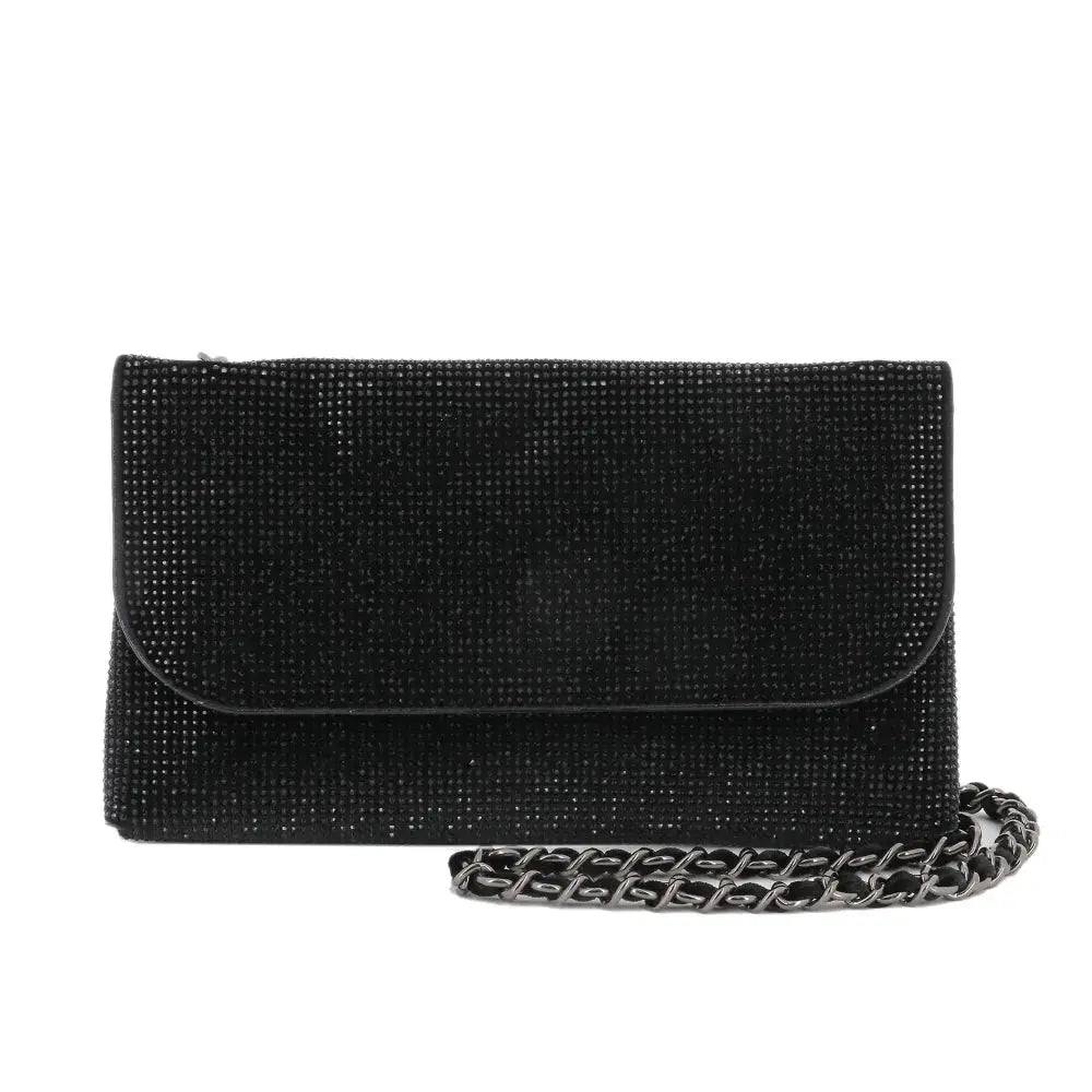 Sac pochette de soirée strass Noir