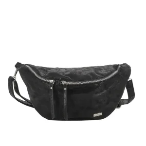 Sac banane bandoulière femme irisé noir
