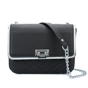 Sac bandoulière chaîne femme rigide noir
