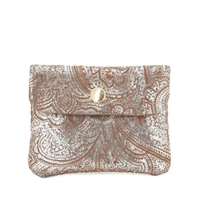 Porte-monnaie suédé métallisé baroque 041A Camel