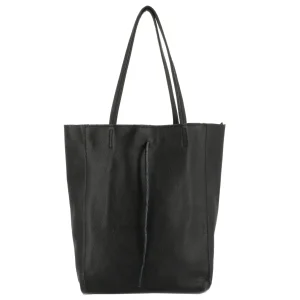 Sac à main femme shopping en cuir noir