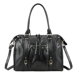 Grand sac à main bowling irisé noir (détails dorés)