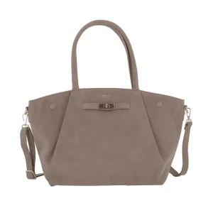 Sac à main bandoulière suédé Taupe