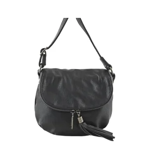 Sac bandoulière femme franges m noir