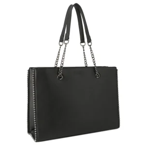 Sac à main saffiano chaîne a4 cours noir