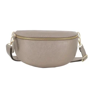 Sac banane cuir irisé fantasie Taupe