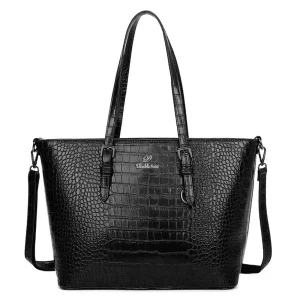 Sac cabas femme croco format a4 noir