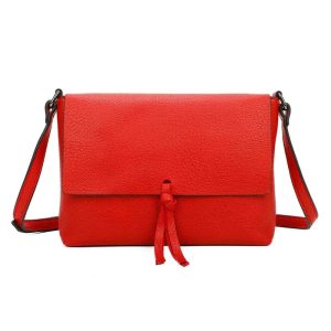 Sac bandoulière femme multipoche rouge