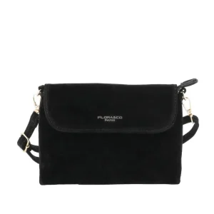 Petit sac bandoulière daim femme Noir