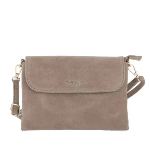 Petit sac bandoulière daim femme Taupe