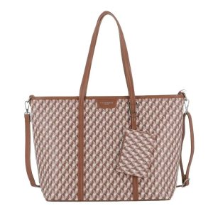 Sac cabas a4 femme multicolore camel