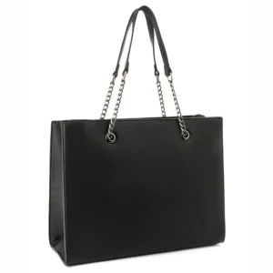 Sac à main femme chaînes cours noir