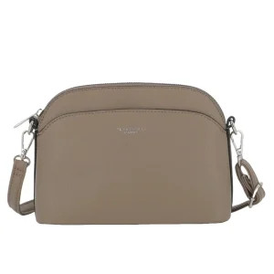 Sac bandoulière arrondi multi-poches Taupe Foncé