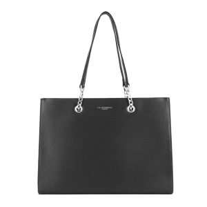 Sac femme cabas chaîne rigide a4 noir