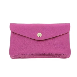 Porte-monnaie cartes femme cuir irisé 051 Fuchsia