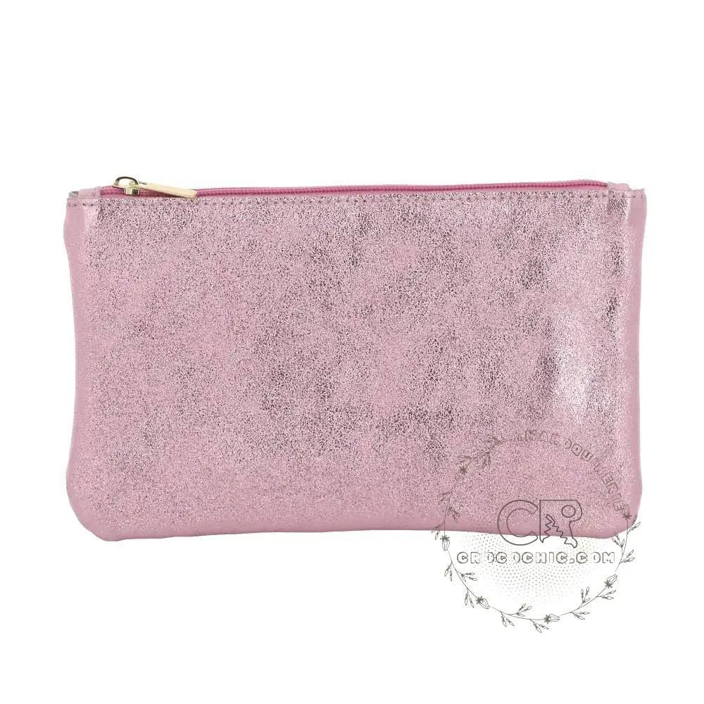 Pochette coméstique voyage cuir irisé Rose – Image 2