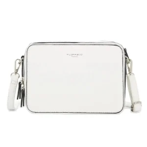 Sac caméra bandoulière femme 2 zip blanc