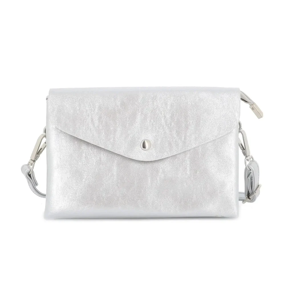 Sac bandoulière femme irisé souple argent – Image 2