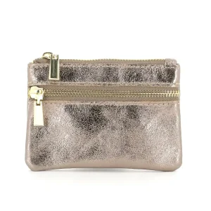 Porte-monnaie femme cuir irisé 01 taupe