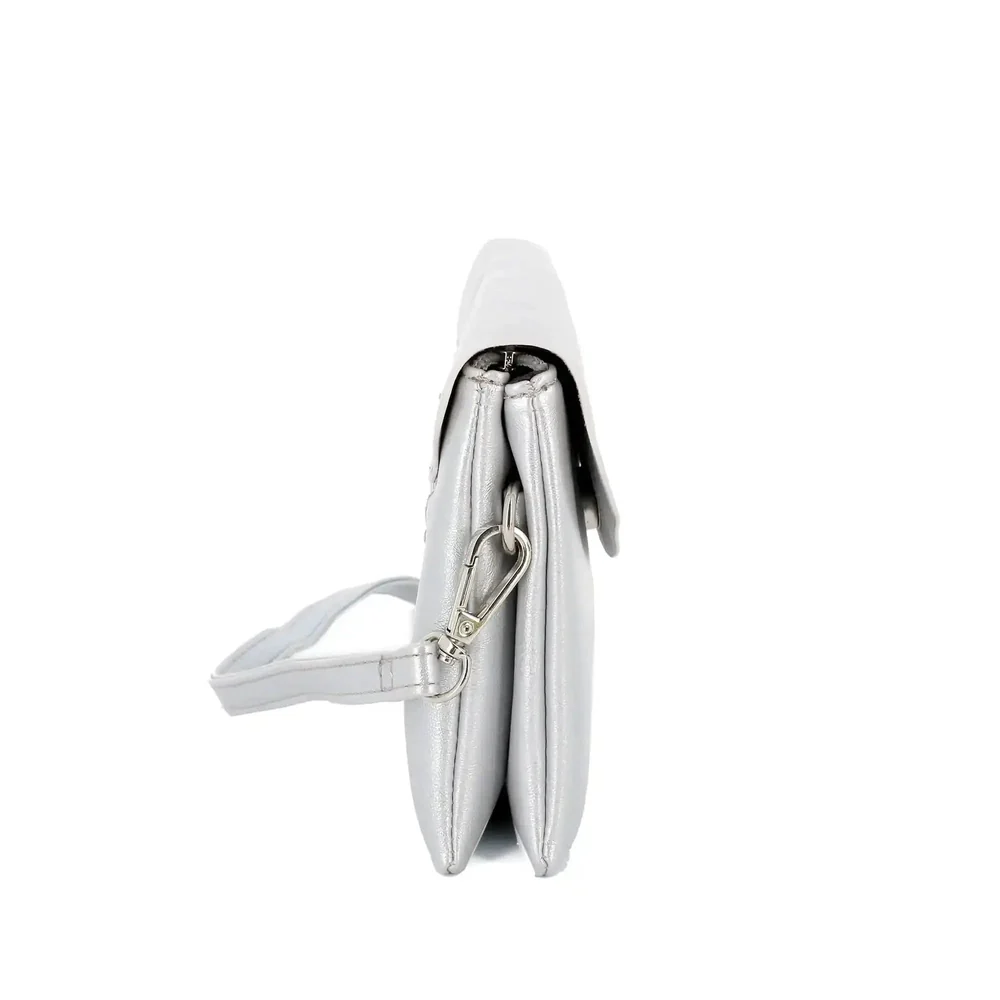 Sac bandoulière femme irisé souple argent – Image 7