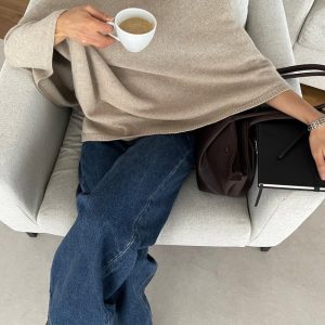 Cape en mélange de cachemire-laine