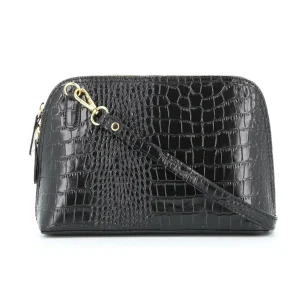 Sac dôme bandoulière femme cuir noir