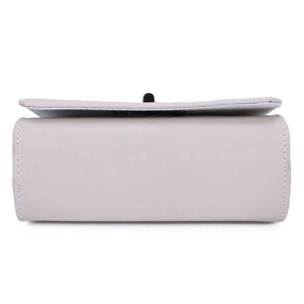 Sac bandoulière femme chaîne python beige – Image 7