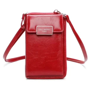 Pochette téléphone plate tout-en-un femme rouge
