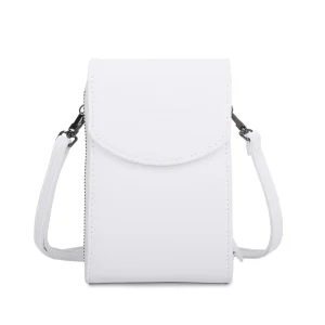 Pochette téléphone bandoulière femme blanc