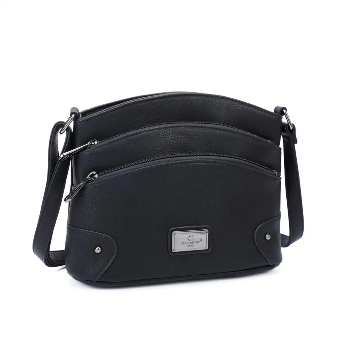 Sac bandoulière femme multicolore grainé Noir – Image 4