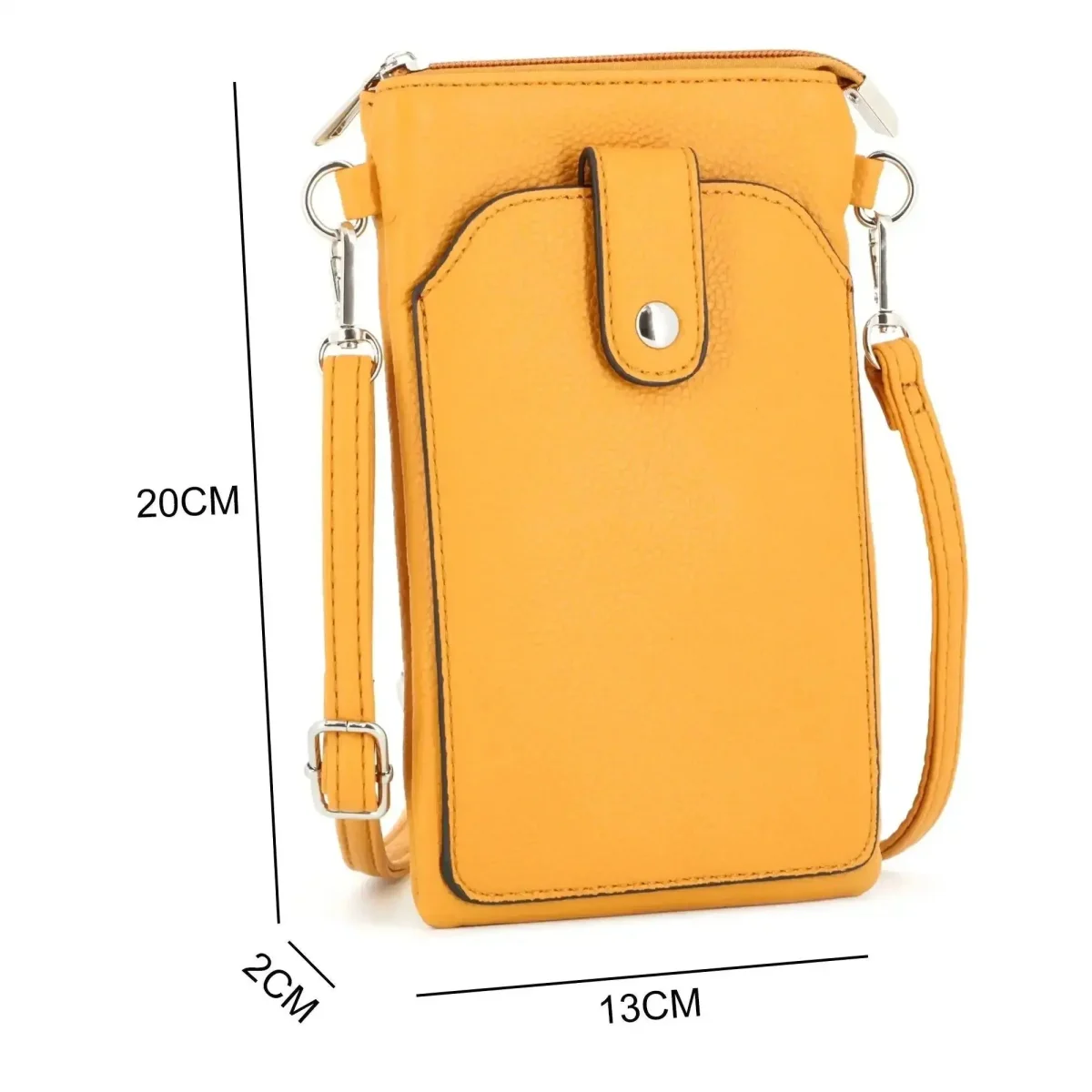 Pochette bandoulière téléphone femme moutarde – Image 3
