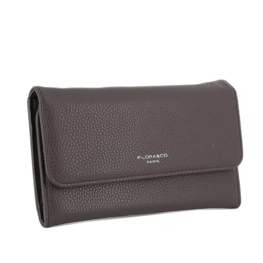 Portefeuille chéquier femme souple chocolat – Image 3