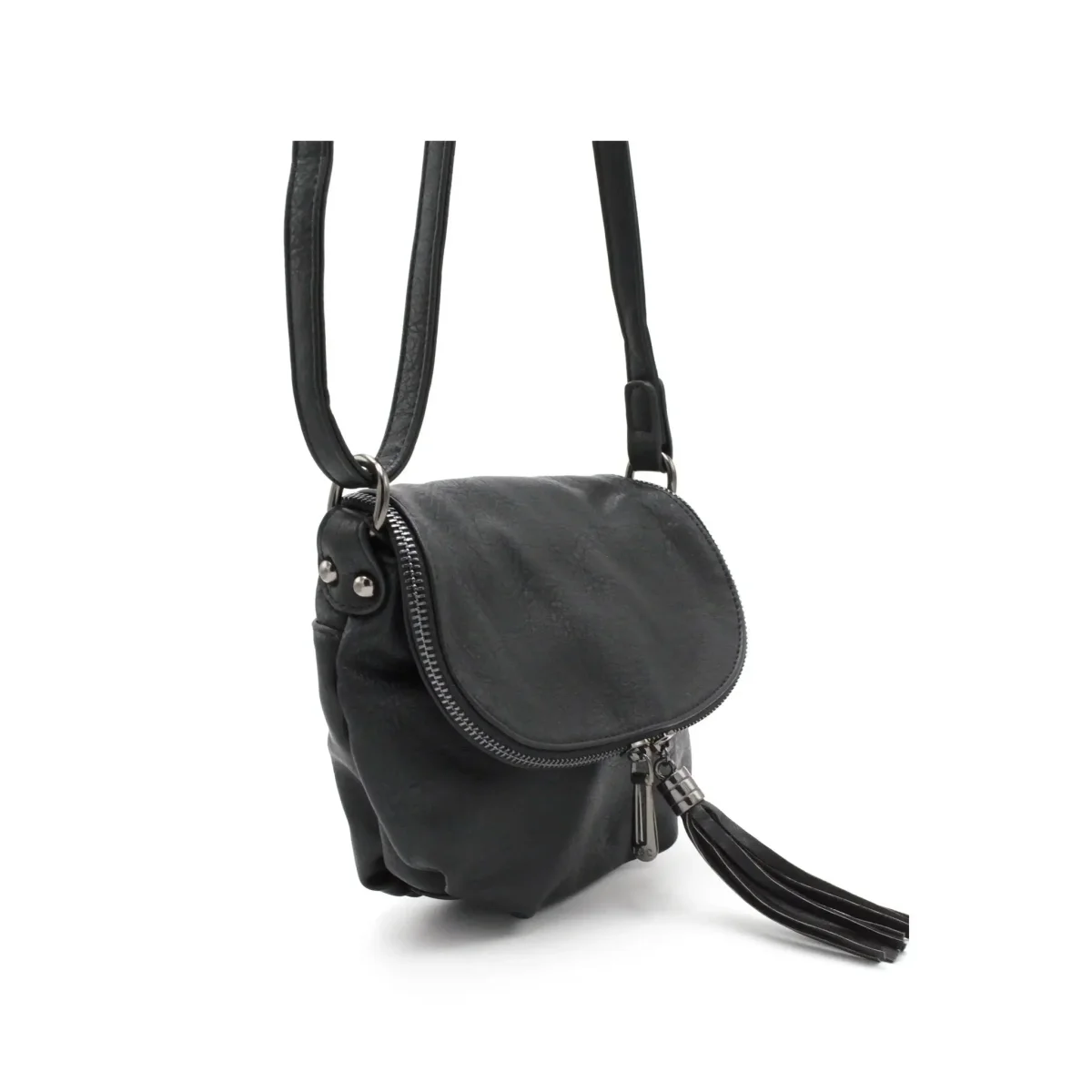 Sac bandoulière femme franges m noir – Image 4