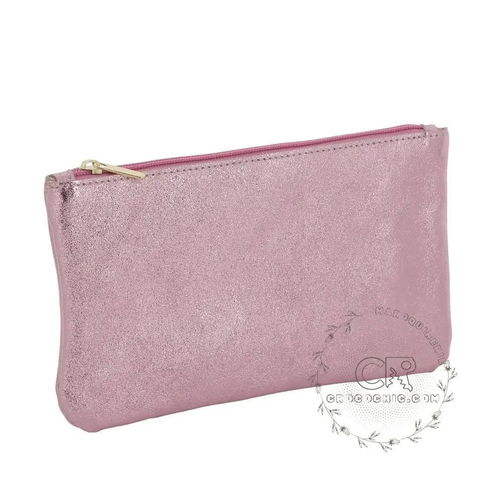 Pochette coméstique voyage cuir irisé Rose – Image 3