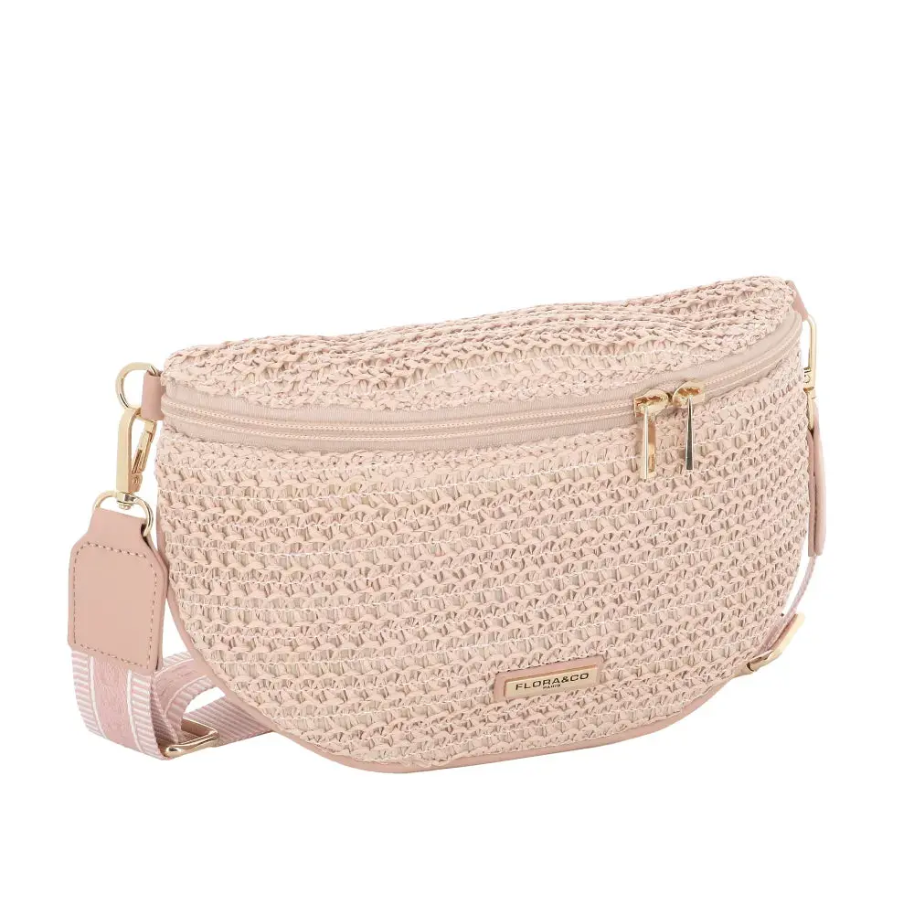 Sac banane paille tressé Rose – Image 3